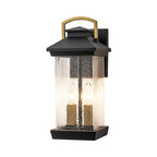 Moderna Applique da Esterno Rettangolare con 2 Luci Nera e Oro