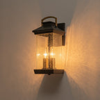Moderna Applique da Esterno Rettangolare con 2 Luci Nera e Oro