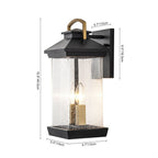 Moderna Applique da Esterno Rettangolare con 2 Luci Nera e Oro