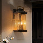 Moderna Applique da Esterno Rettangolare con 2 Luci Nera e Oro