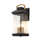 Moderna Applique da Esterno Rettangolare con 2 Luci Nera e Oro