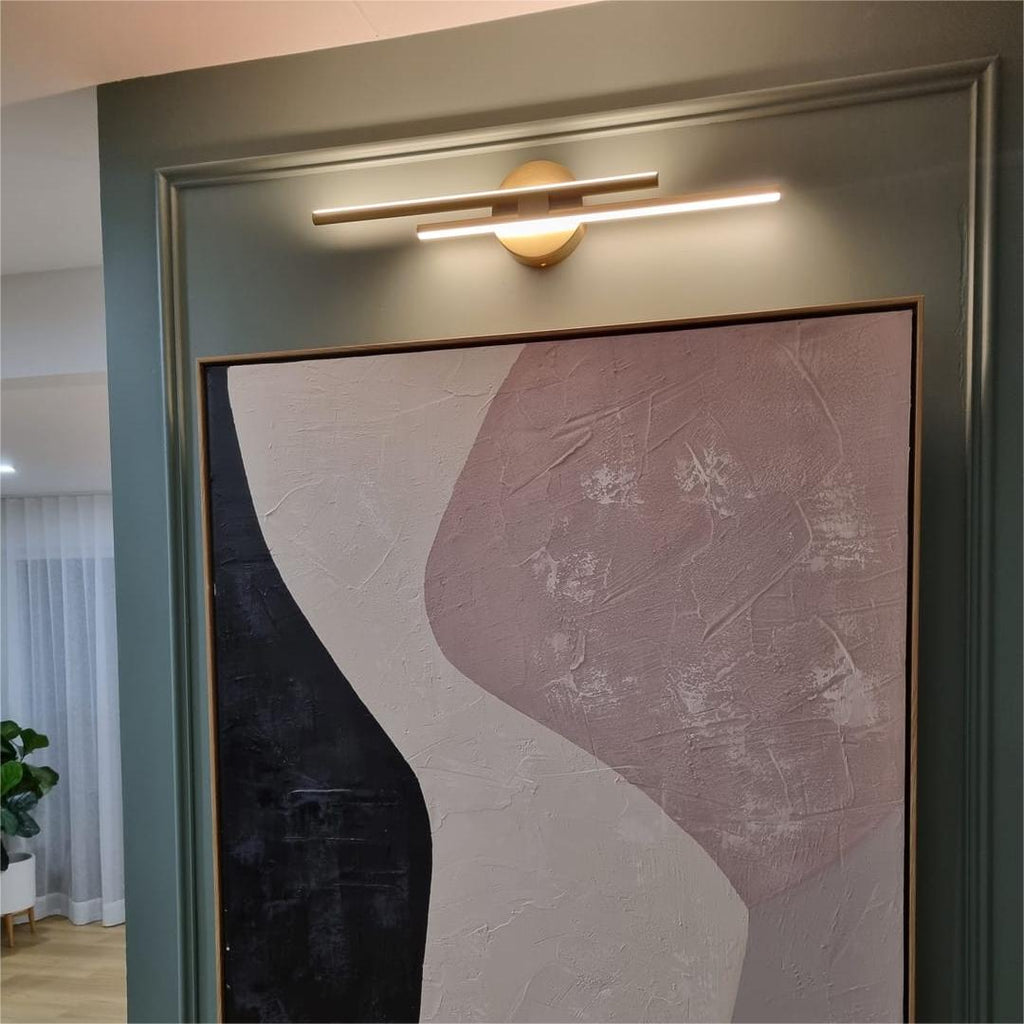 Moderna Lampada da Bagno Lineare a LED Striata a 2 Luci con Luce Calda