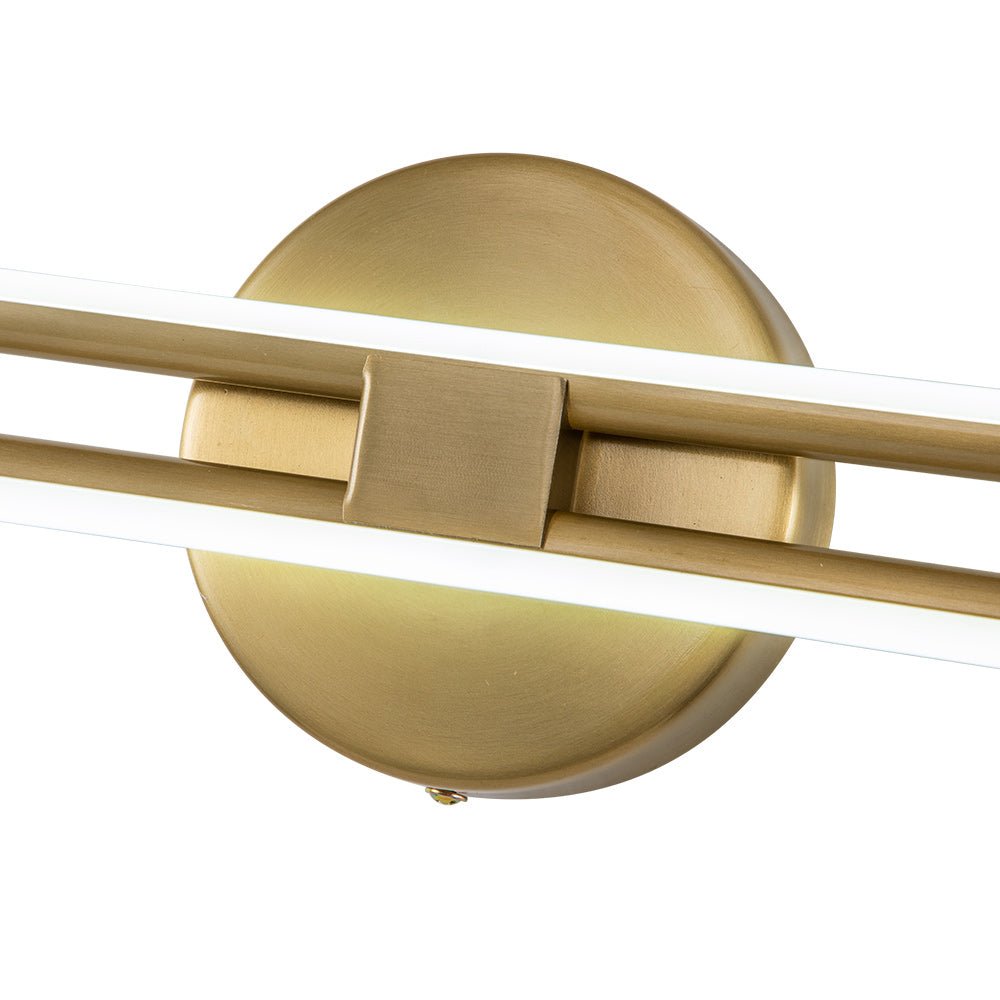 Moderna Lampada da Bagno Lineare a LED Striata a 2 Luci con Luce Calda