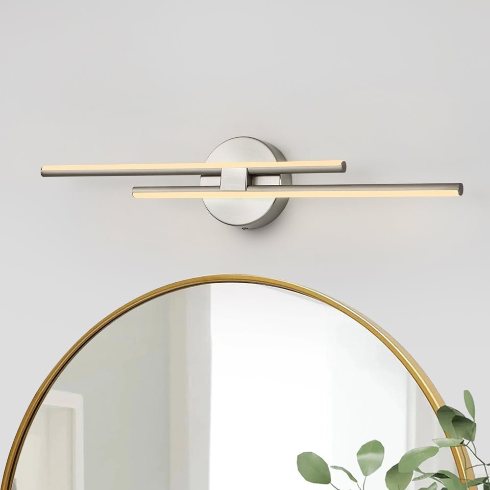 Moderna Lampada da Bagno Lineare a LED Striata a 2 Luci con Luce Calda