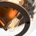 Moderno Faretto da Soffitto a 3 Luci con Paralume in Vetro Trasparente a Motivo Acqua