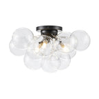 Moderno Plafoniera Cluster a 3 Luci in Vetro Trasparente a Bolle