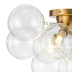 Moderno Plafoniera Cluster a 3 Luci in Vetro Trasparente a Bolle