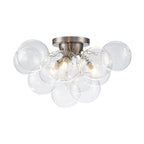 Moderno Plafoniera Cluster a 3 Luci in Vetro Trasparente a Bolle