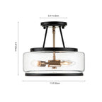 Moderno Lampadario Semifluido a 3 Luci in Vetro