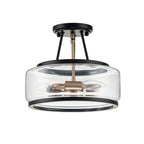 Moderno Lampadario Semifluido a 3 Luci in Vetro