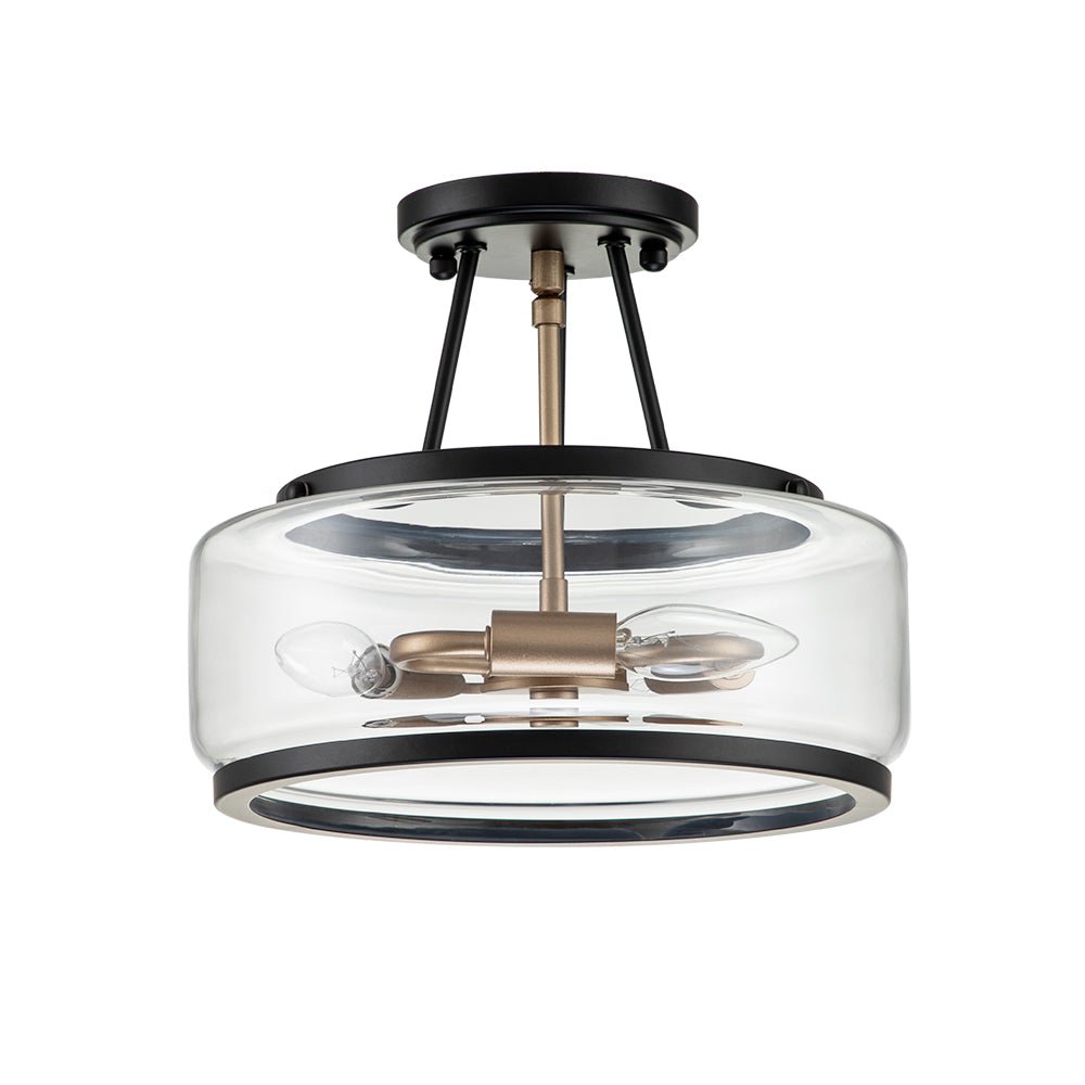 Moderno Lampadario Semifluido a 3 Luci in Vetro