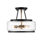 Moderno Lampadario Semifluido a 3 Luci in Vetro
