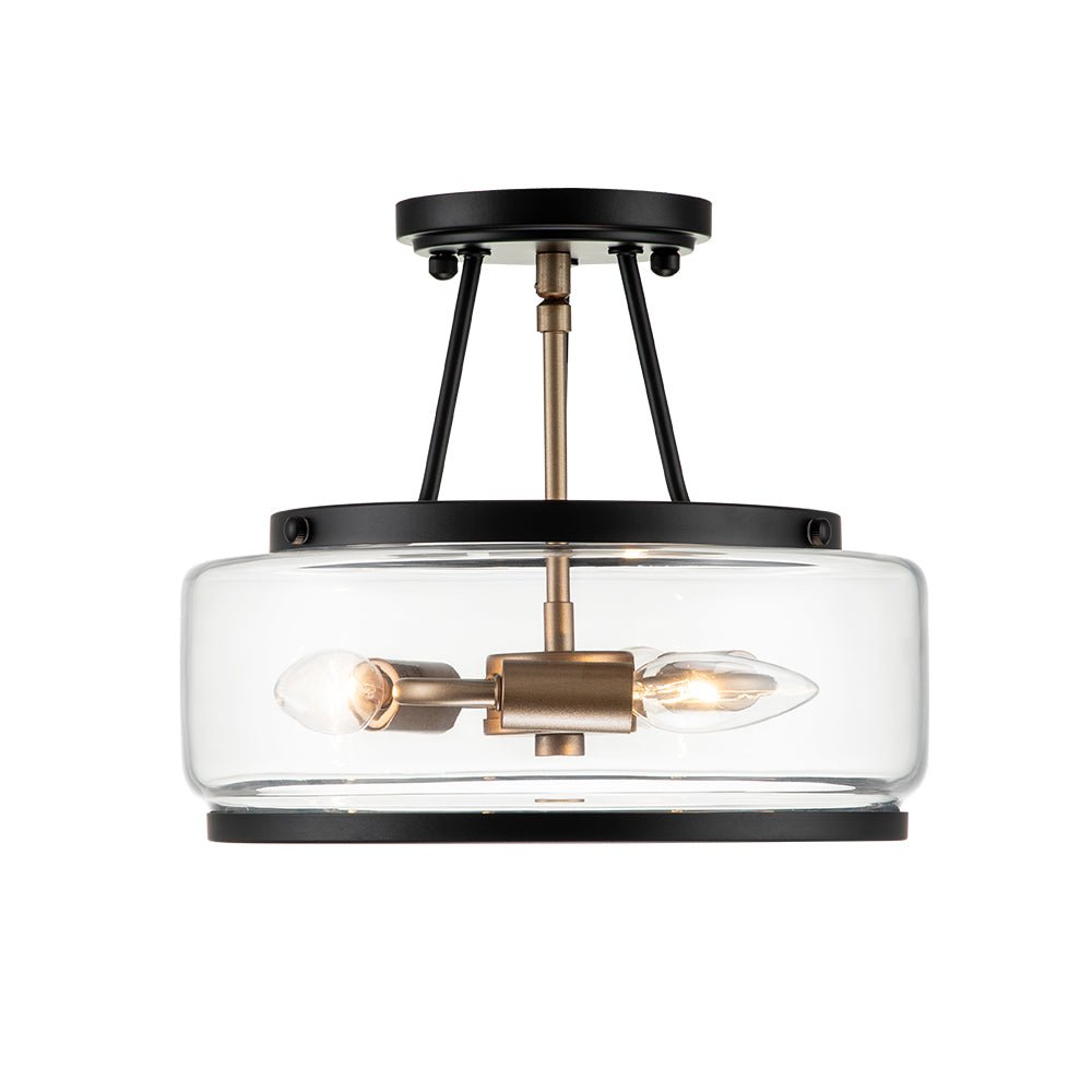 Moderno Lampadario Semifluido a 3 Luci in Vetro