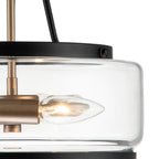 Moderno Lampadario Semifluido a 3 Luci in Vetro