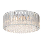 Moderno Lampadario Rotondo a Drumm di Cristallo con 3 Luci