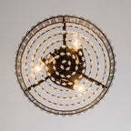 Moderno Lampadario Rotondo a Drumm di Cristallo con 3 Luci
