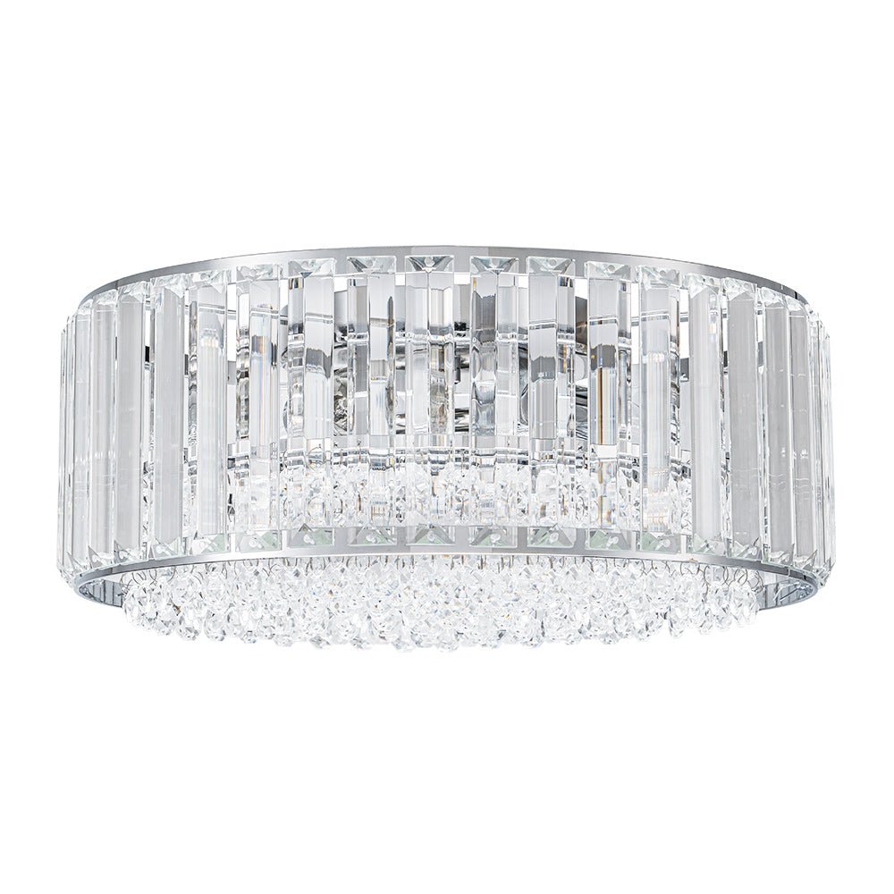 Moderno Lampadario Rotondo a Drumm di Cristallo con 3 Luci