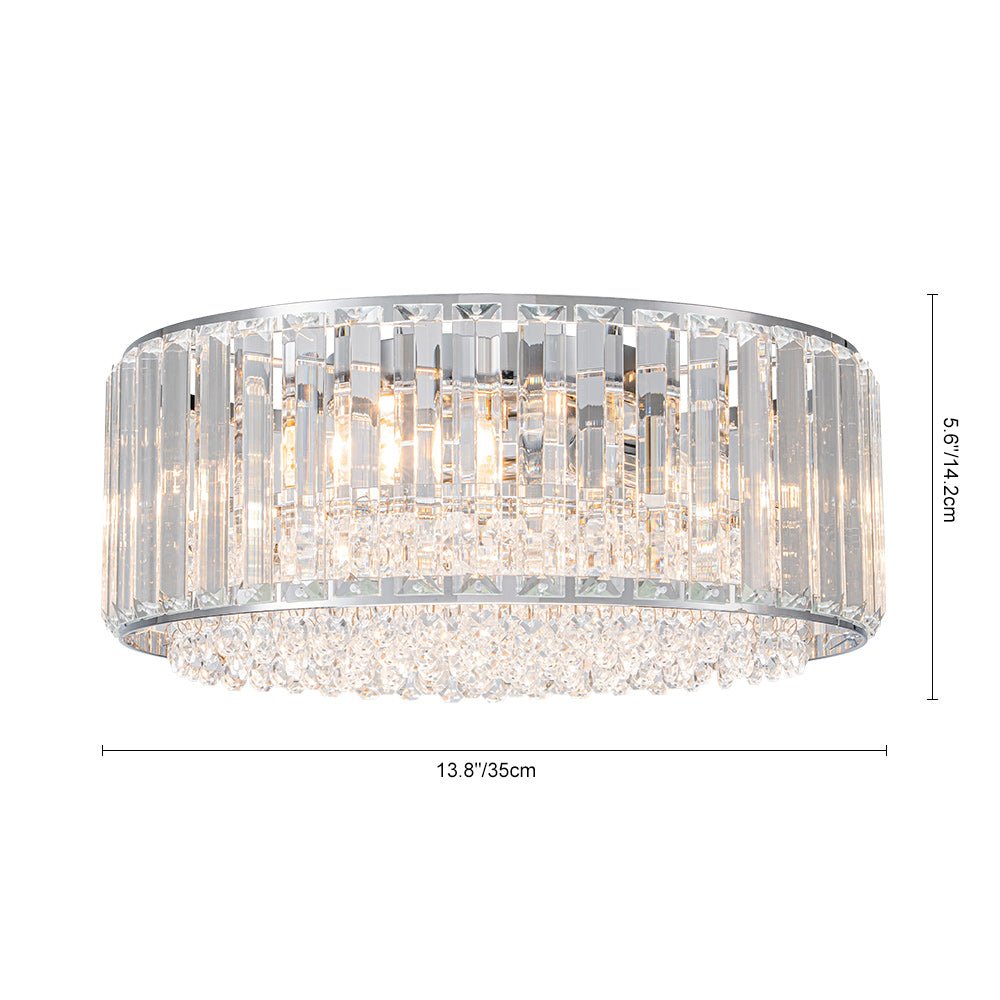 Moderno Lampadario Rotondo a Drumm di Cristallo con 3 Luci