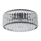 Moderno Lampadario Rotondo a Drumm di Cristallo con 3 Luci