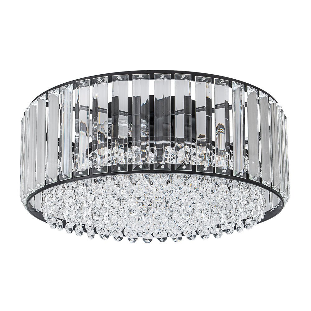 Moderno Lampadario Rotondo a Drumm di Cristallo con 3 Luci