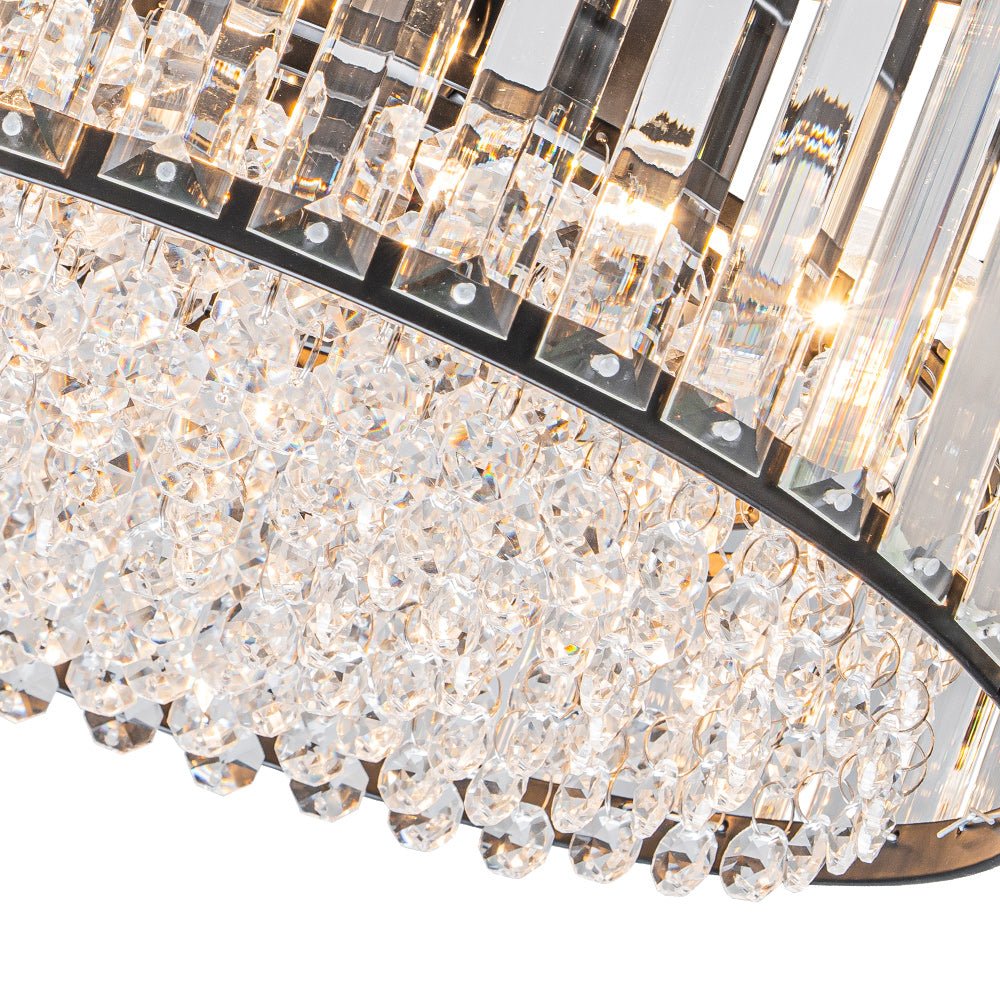 Moderno Lampadario Rotondo a Drumm di Cristallo con 3 Luci