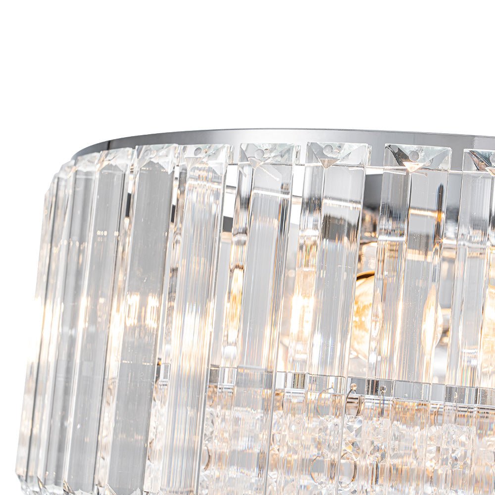 Moderno Lampadario Rotondo a Drumm di Cristallo con 3 Luci