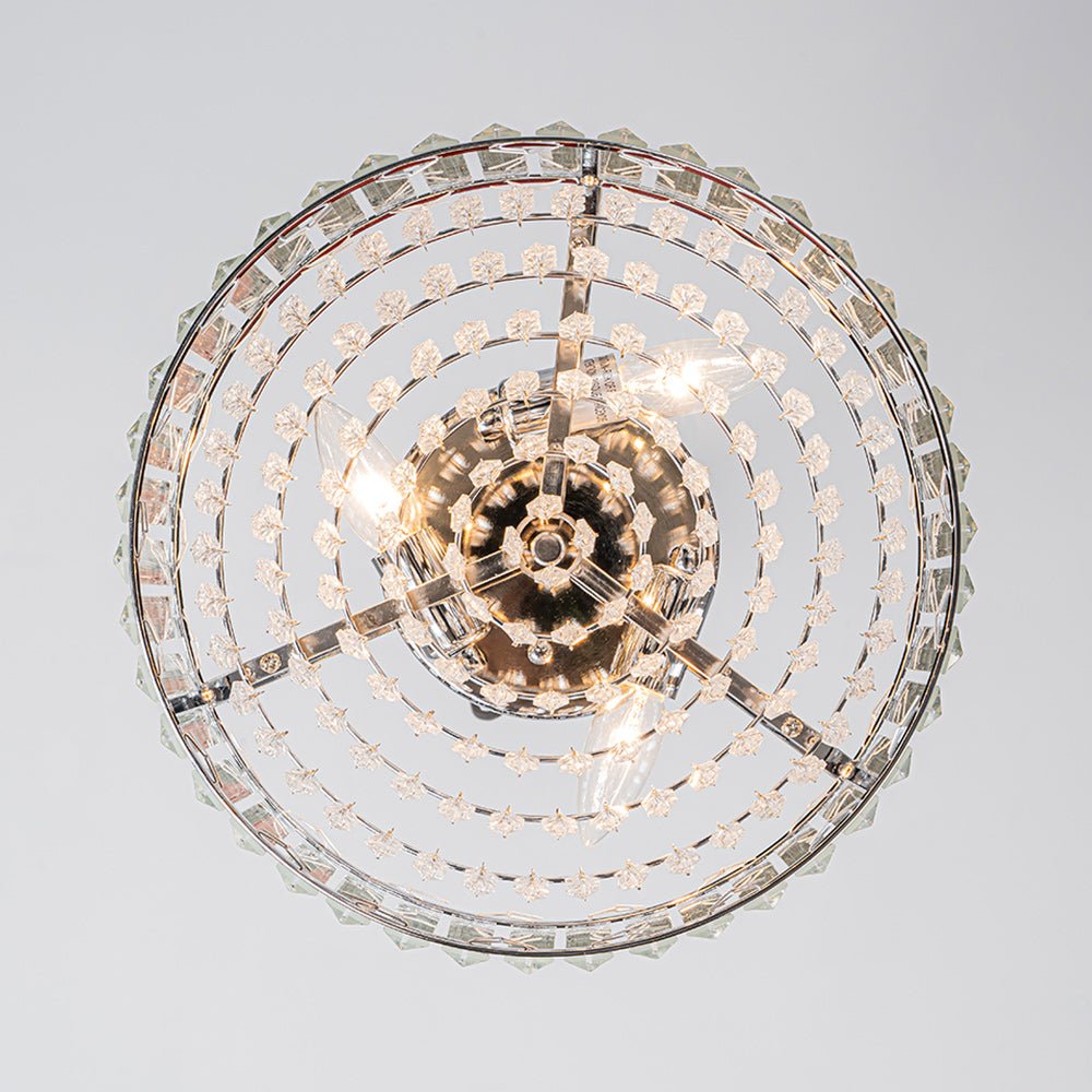 Moderno Lampadario Rotondo a Drumm di Cristallo con 3 Luci