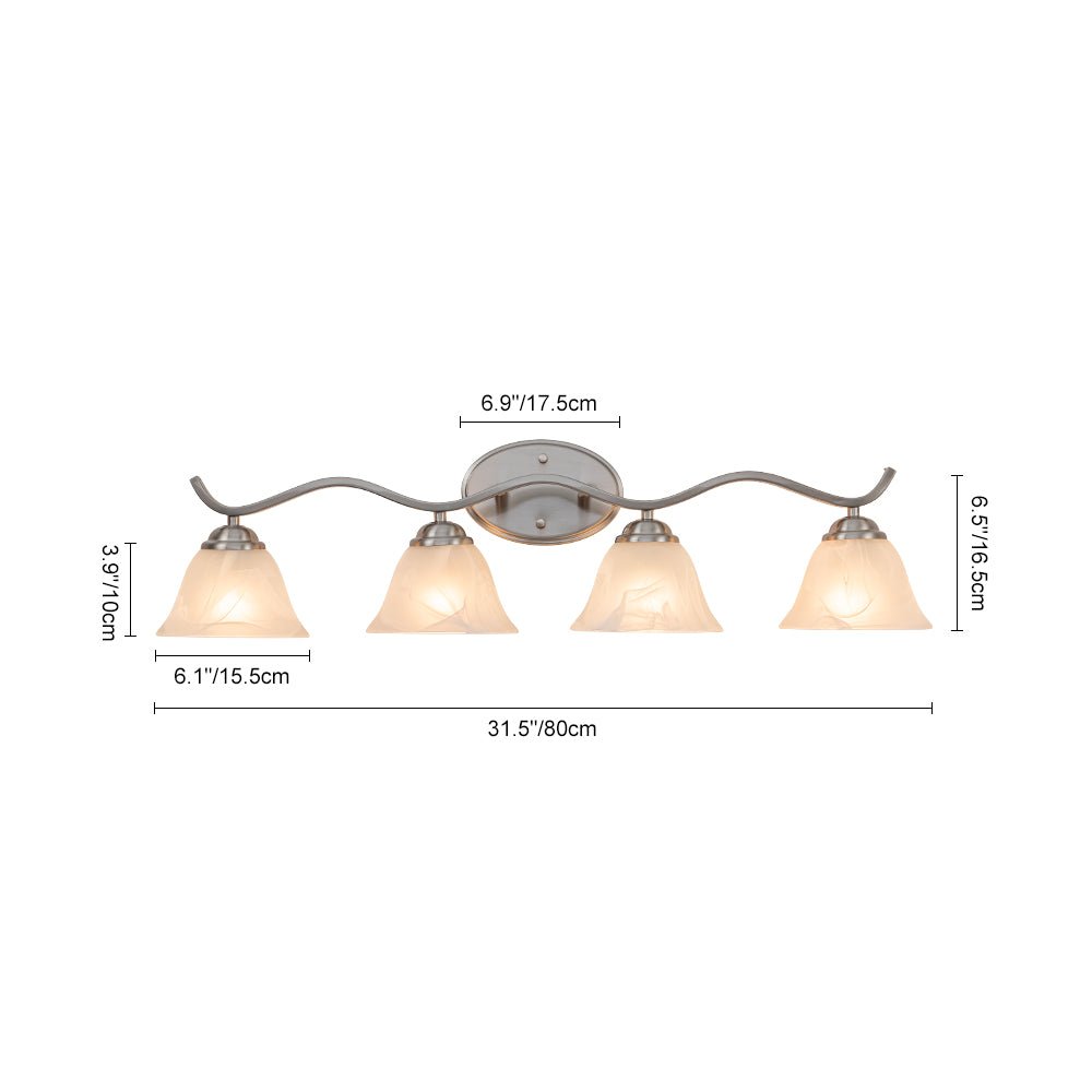 Moderna Applique da Bagno a Campana in Marmo con 4 Luci