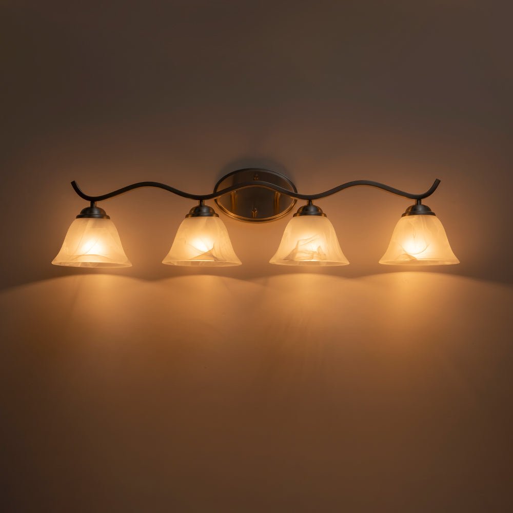 Moderna Applique da Bagno a Campana in Marmo con 4 Luci