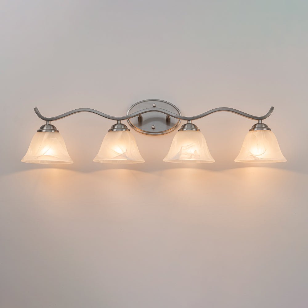 Moderna Applique da Bagno a Campana in Marmo con 4 Luci