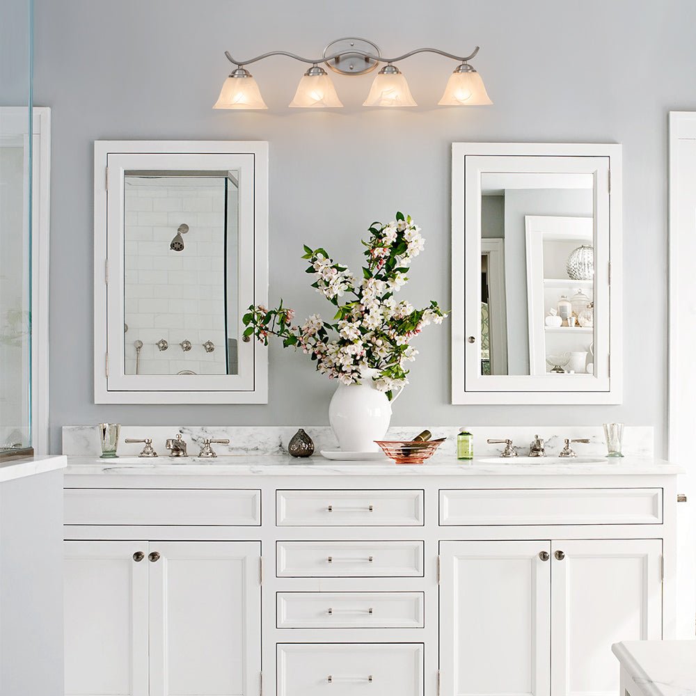 Moderna Applique da Bagno a Campana in Marmo con 4 Luci