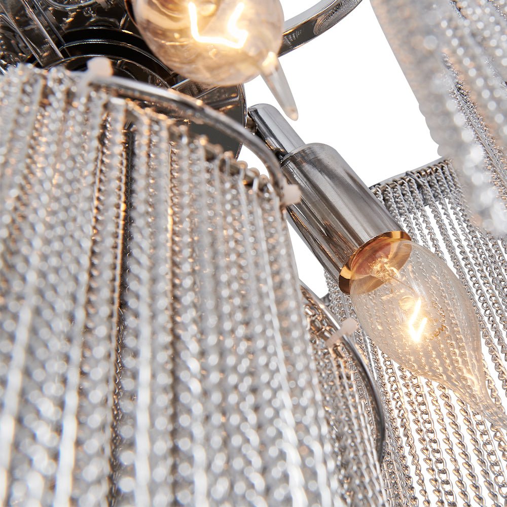 Moderno Lampadario a Catena con Frange a 4 Luci