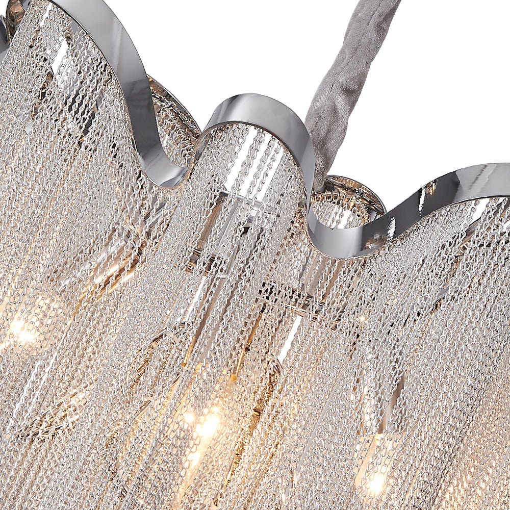 Moderno Lampadario a Catena con Frange a 4 Luci