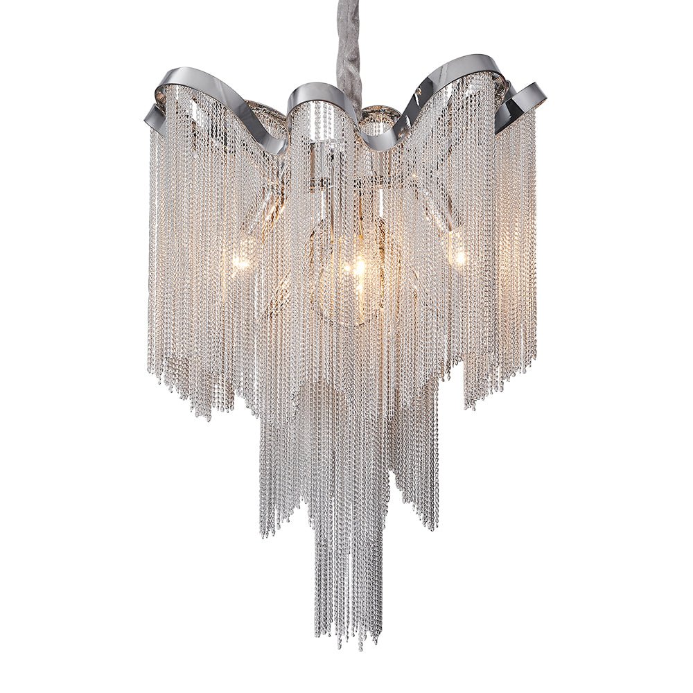 Moderno Lampadario a Catena con Frange a 4 Luci