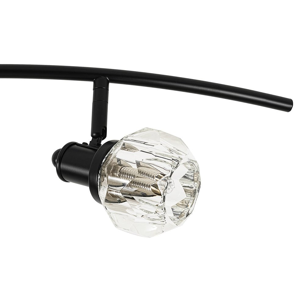 Moderna Lampada da Soffitto a Spot con 6 Luci e Accenti in Cristallo con Teste Rotabili