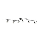 Moderna Lampada da Soffitto a Spot con 6 Luci e Accenti in Cristallo con Teste Rotabili