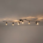Moderna Lampada da Soffitto a Spot con 6 Luci e Accenti in Cristallo con Teste Rotabili