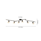 Moderna Lampada da Soffitto a Spot con 6 Luci e Accenti in Cristallo con Teste Rotabili