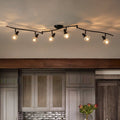Moderna Lampada da Soffitto a Spot con 6 Luci e Accenti in Cristallo con Teste Rotabili
