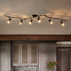 Moderna Lampada da Soffitto a Spot con 6 Luci e Accenti in Cristallo con Teste Rotabili