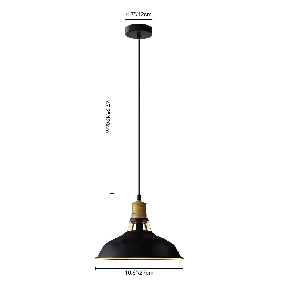 Lampada a Cupola Singola Nera e Rame Moderna