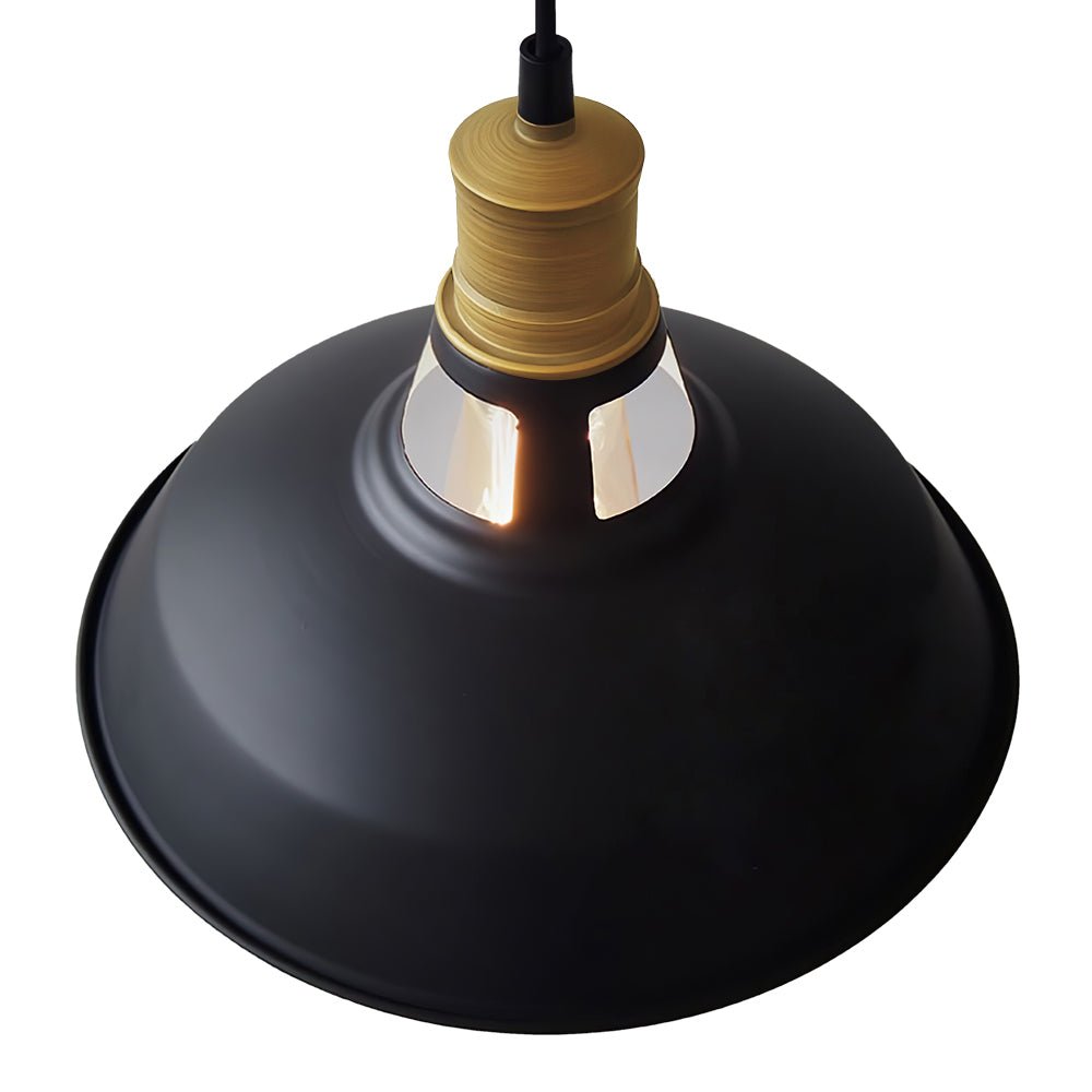 Lampada a Cupola Singola Nera e Rame Moderna