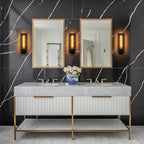 Applique da bagno moderna in vetro cilindrico fluted con 1 luce
