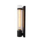 Applique da bagno moderna in vetro cilindrico fluted con 1 luce
