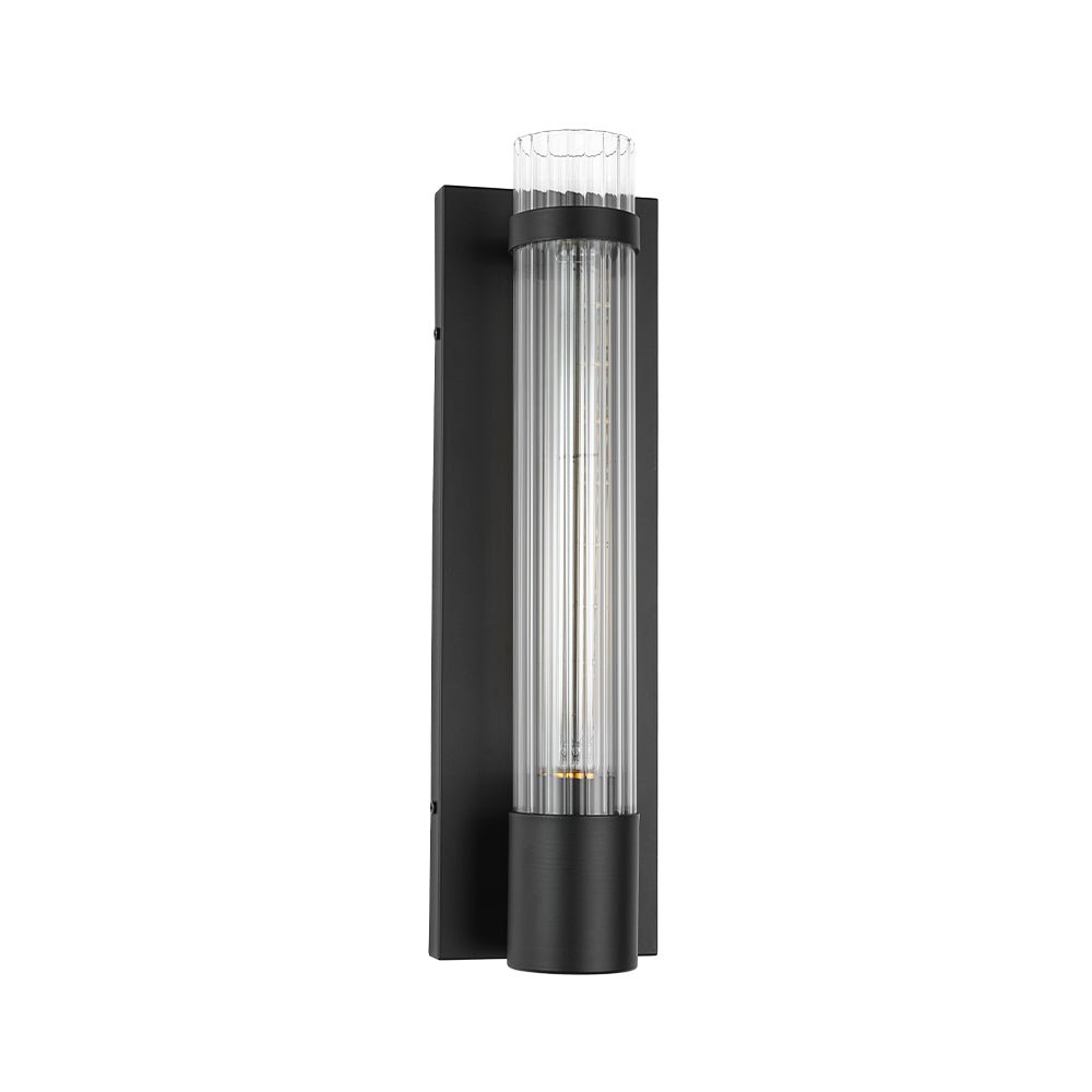 Applique da bagno moderna in vetro cilindrico fluted con 1 luce