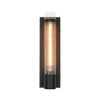 Applique da bagno moderna in vetro cilindrico fluted con 1 luce