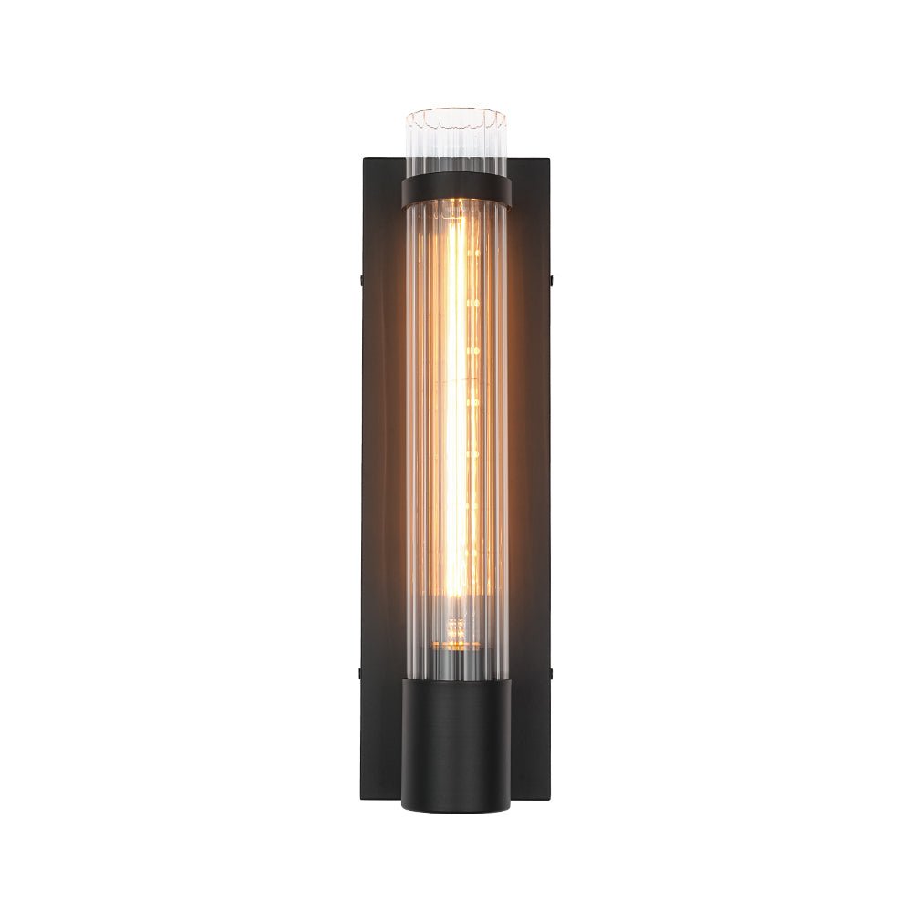 Applique da bagno moderna in vetro cilindrico fluted con 1 luce