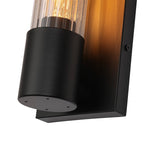 Applique da bagno moderna in vetro cilindrico fluted con 1 luce