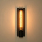 Applique da bagno moderna in vetro cilindrico fluted con 1 luce