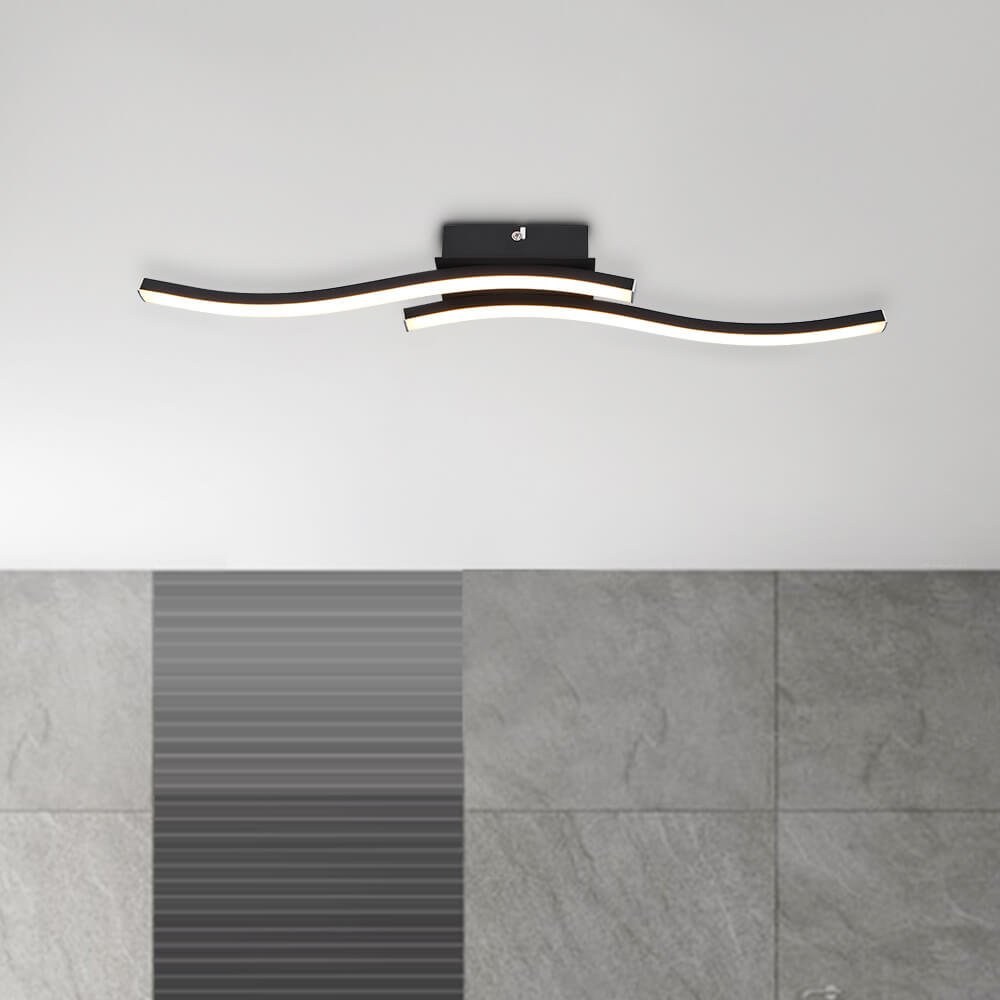 Moderno Lampadario LED Curvo Semi Flush per Bagno